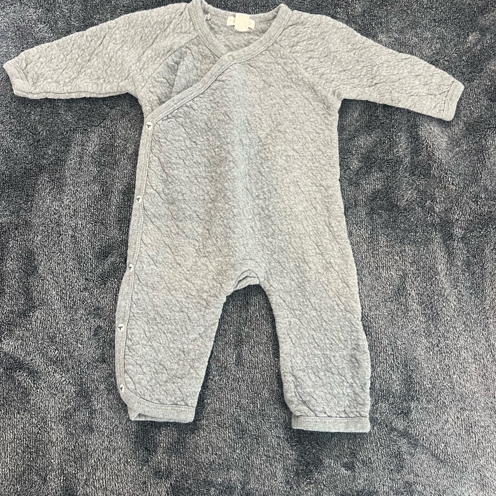 Burt's Bees Baby Gray Quilted One Piece